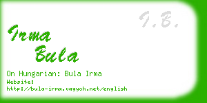 irma bula business card